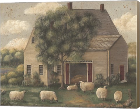 Framed Sheep and House Print