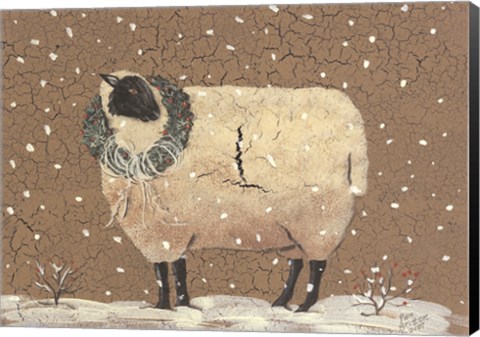 Framed Christmas Sheep Print