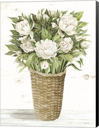 Framed Peony Basket Print