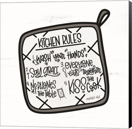 Framed Kitchen Rules Print