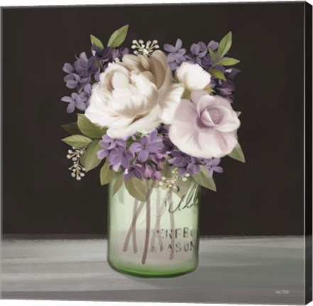 Framed Lilac Mason Jar Floral Print