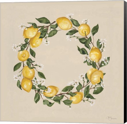 Framed Lemon Wreath Print