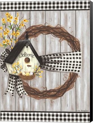 Framed Spring Welcome Wreath Print