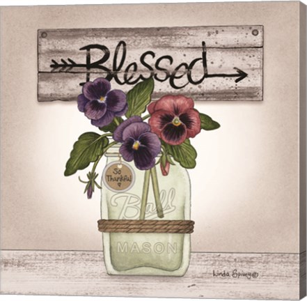 Framed Pansy Blessing Print