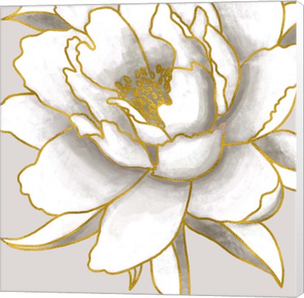 Framed Gold Peony II Print