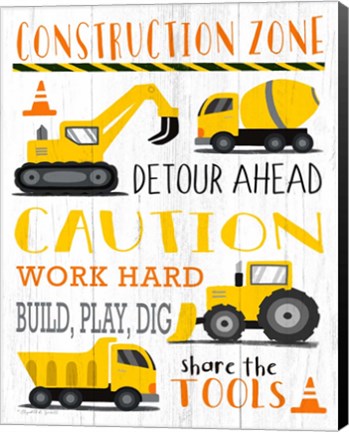 Framed Construction Zone Print