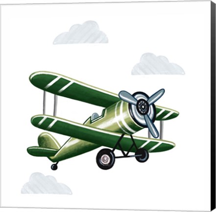 Framed Green Plane Print