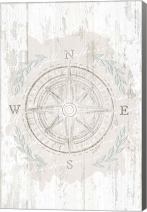 Framed Calming Coastal Compass Print