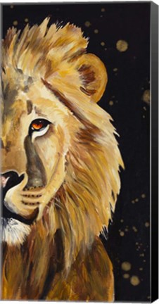 Framed Lion Half Face Print