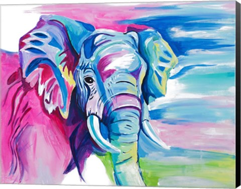 Framed Fun Colorful Elephant Print