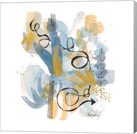 Framed Dreaming In Gold And Blue II Print