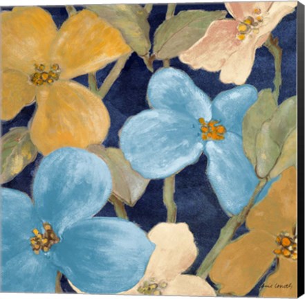 Framed Blue Garden Party II Print