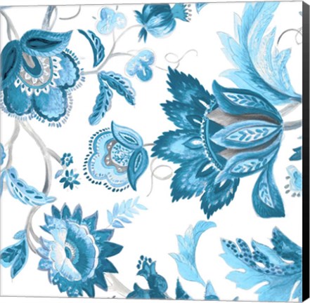 Framed Multi Blue Capri Floral Print