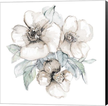 Framed Moonlit Florals Square I Print