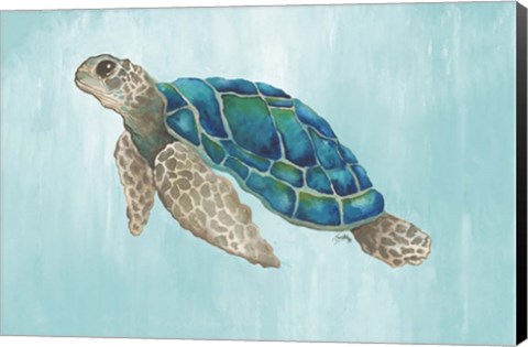 Framed Watercolor Sea Turtle Print