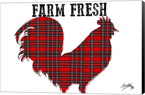 Framed Farm Fresh Plaid Rooster Print