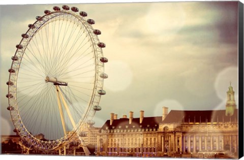 Framed London Ferris Wheel Print