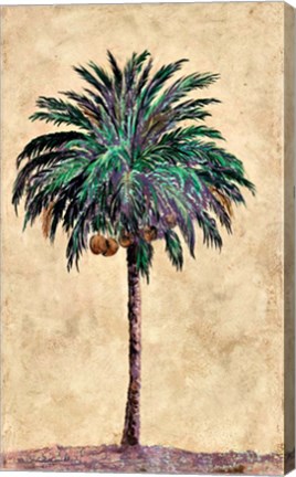 Framed Coconut Tribal Palm I Print