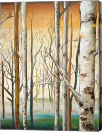 Framed Gold Birch Forest II Print