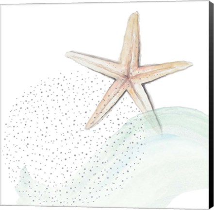 Framed Turquoise Ocean Treasure Star Print