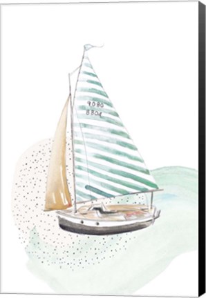 Framed Turquoise Sail Boat Print