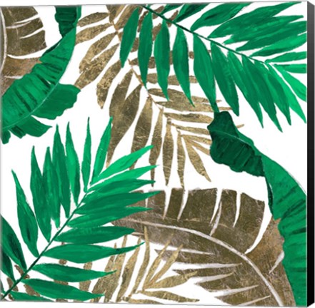 Framed Modern Jungle Leaves Close Up I Print