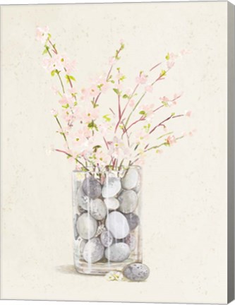 Framed Spring Vase With Pebbles Print