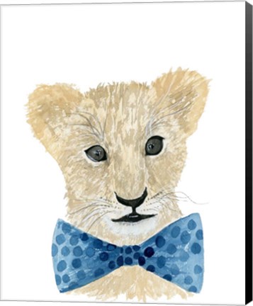 Framed Lion With Bow Tie Print