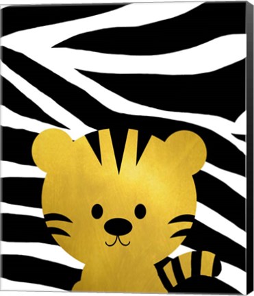Framed Gold Baby Tiger Print