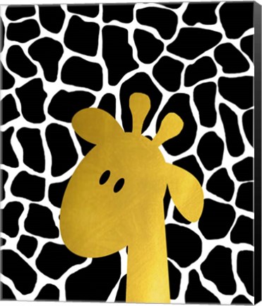 Framed Gold Baby Giraffe Print