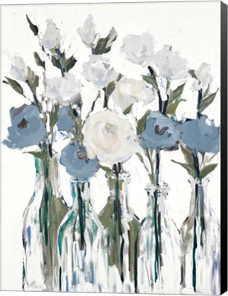 Framed Blue Romantic Blossoms Print