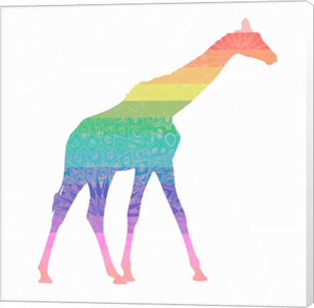 Framed Rainbow Giraffe Print