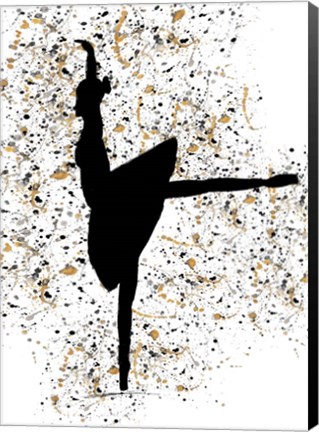 Framed Ballerina Silhouette I Print