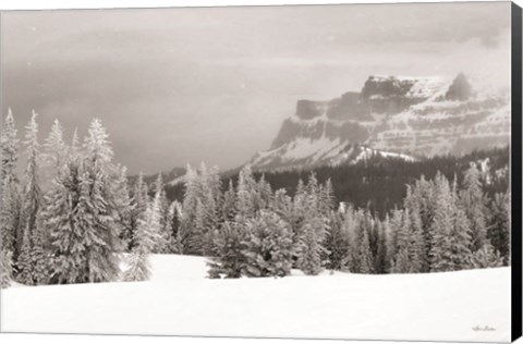 Framed Snowy Lava Mountain Print