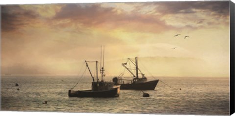 Framed Bar Harbor Lobster Boats Print
