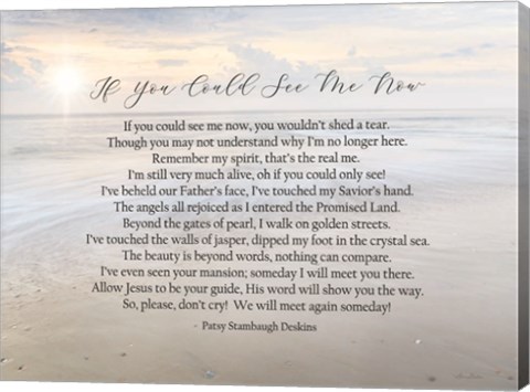 Framed If You Could See Me Now - Ocean Print