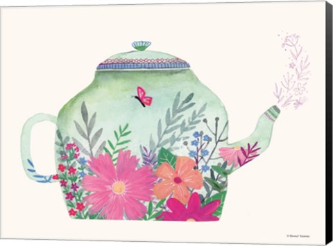 Framed Garden Teapot Print