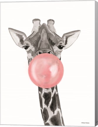 Framed Bubblegum Giraffe Print