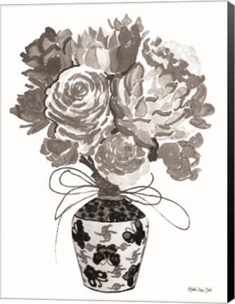 Framed Gray Bouquet Print