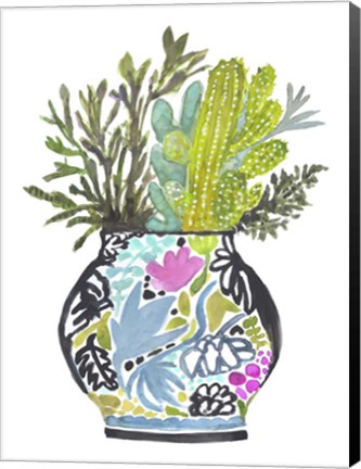 Framed Painted Vase of Flowers IV Print