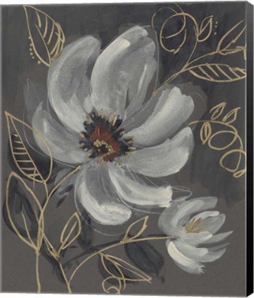Framed Floral Filigree I Print