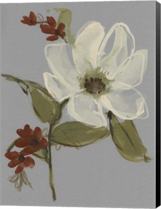 Framed Subdued Floral II Print