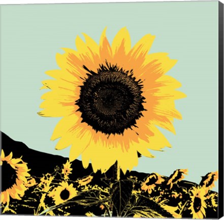 Framed Pop Art Sunflower I Print