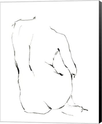 Framed Seated Figure Pose I Print