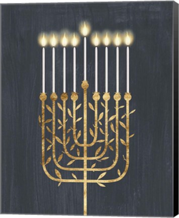 Framed Golden Hanukkah I Print