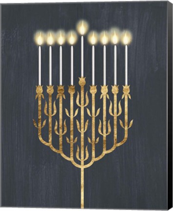 Framed Golden Hanukkah II Print