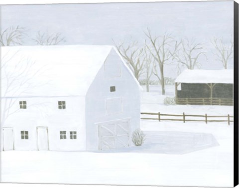 Framed Whiteout Farm I Print