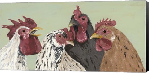 Framed Four Roosters Print