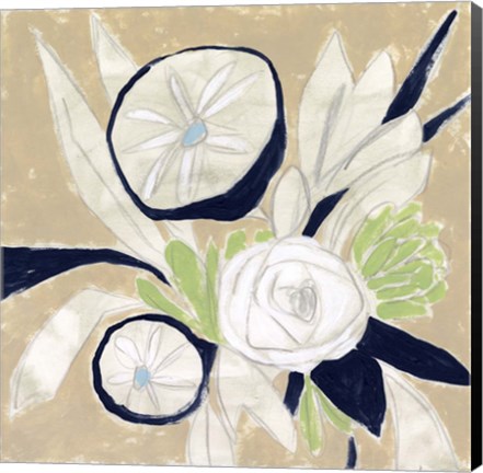 Framed Navy Bouquet Sketch I Print
