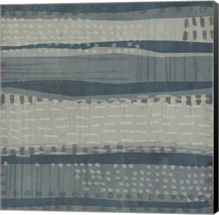 Framed Blue Dusk Textile I Print